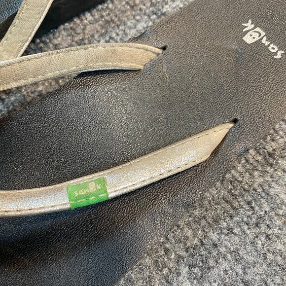 Sanuk Sandals Womens 7 Yoga Joy Flip Flop Gold Open Toe Slip On Casual SWS10002 - Picture 2 of 6